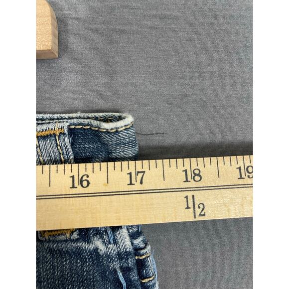 MEK Denim Blue Jeans Grand Island Distressed Button Flap Pockets 32x32 - Picture 3 of 10